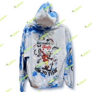 DISNEY PARKS GOOFY HOW TO FISH TIE-DYE PULLOVER HOODIE